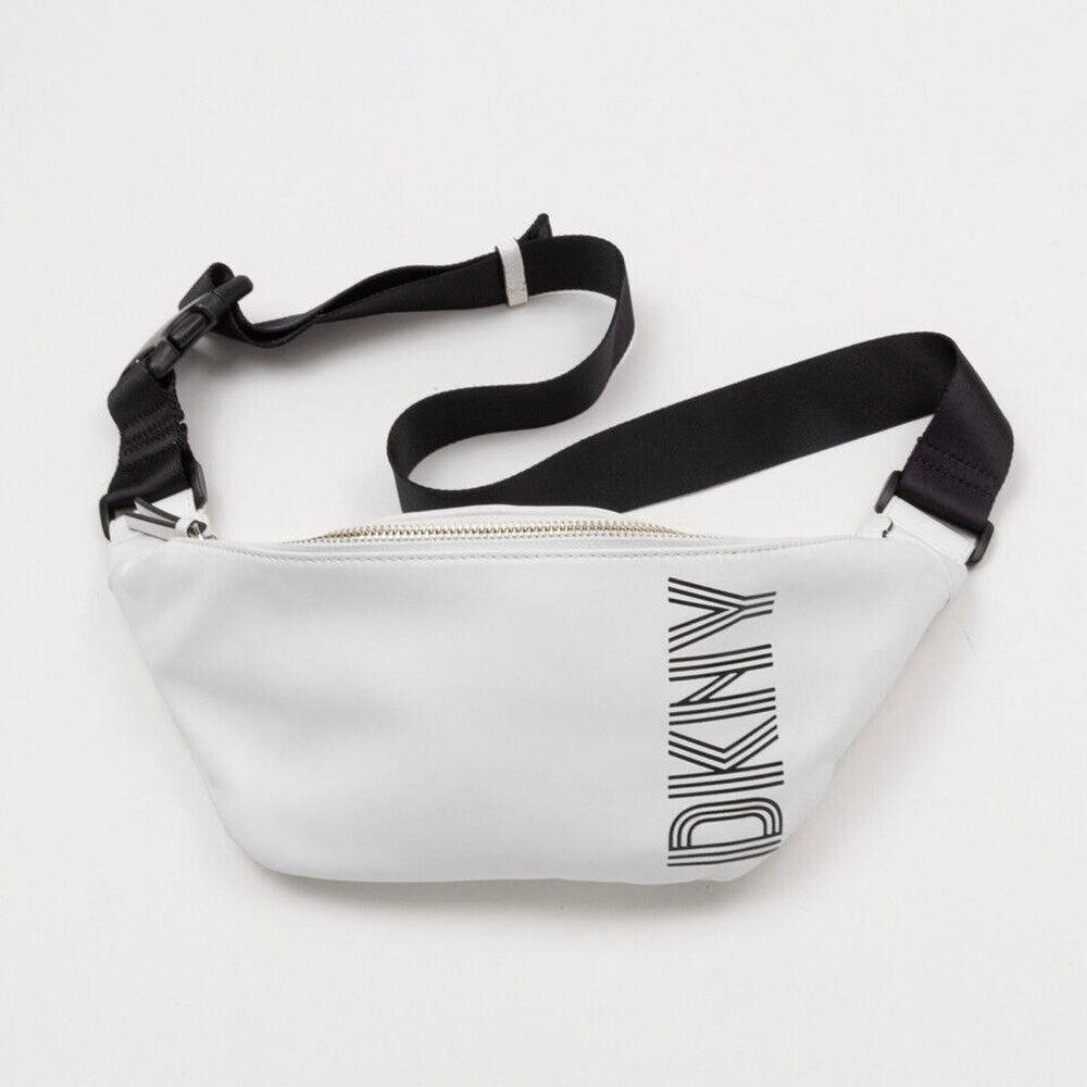DKNY Tilly Medium Zippered Sling Bag Optic White (Pre-owned/as pictured)